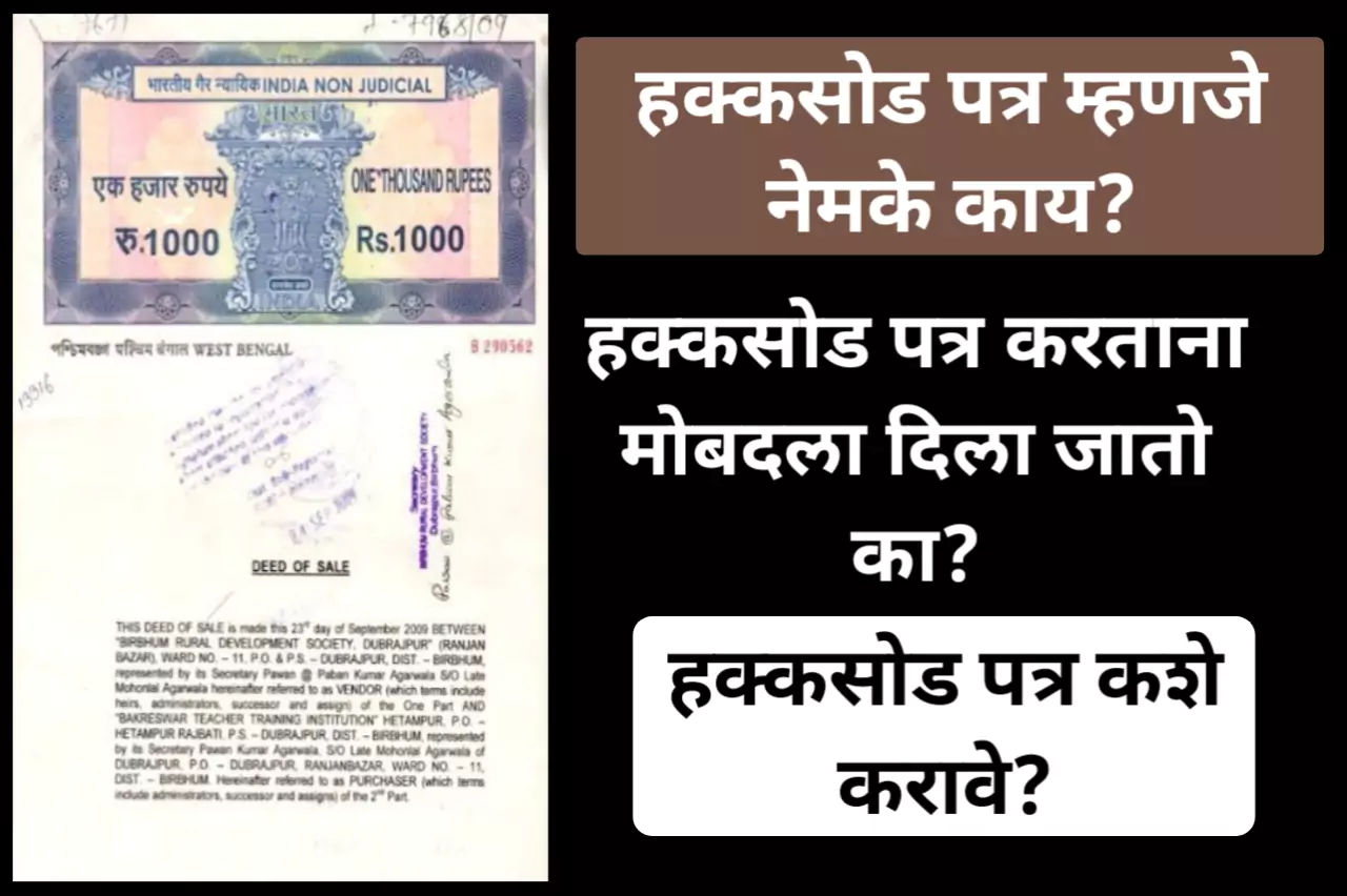 Hakkasod letter : हक्कसोड पत्र म्हणजे नेमके काय? हक्कसोड पत्र कशे करावे?